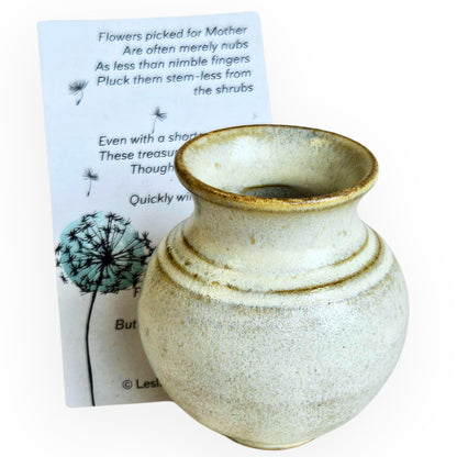 Cute Little Ceramic Vase for New Moms - Mommy Pot with Poem Card