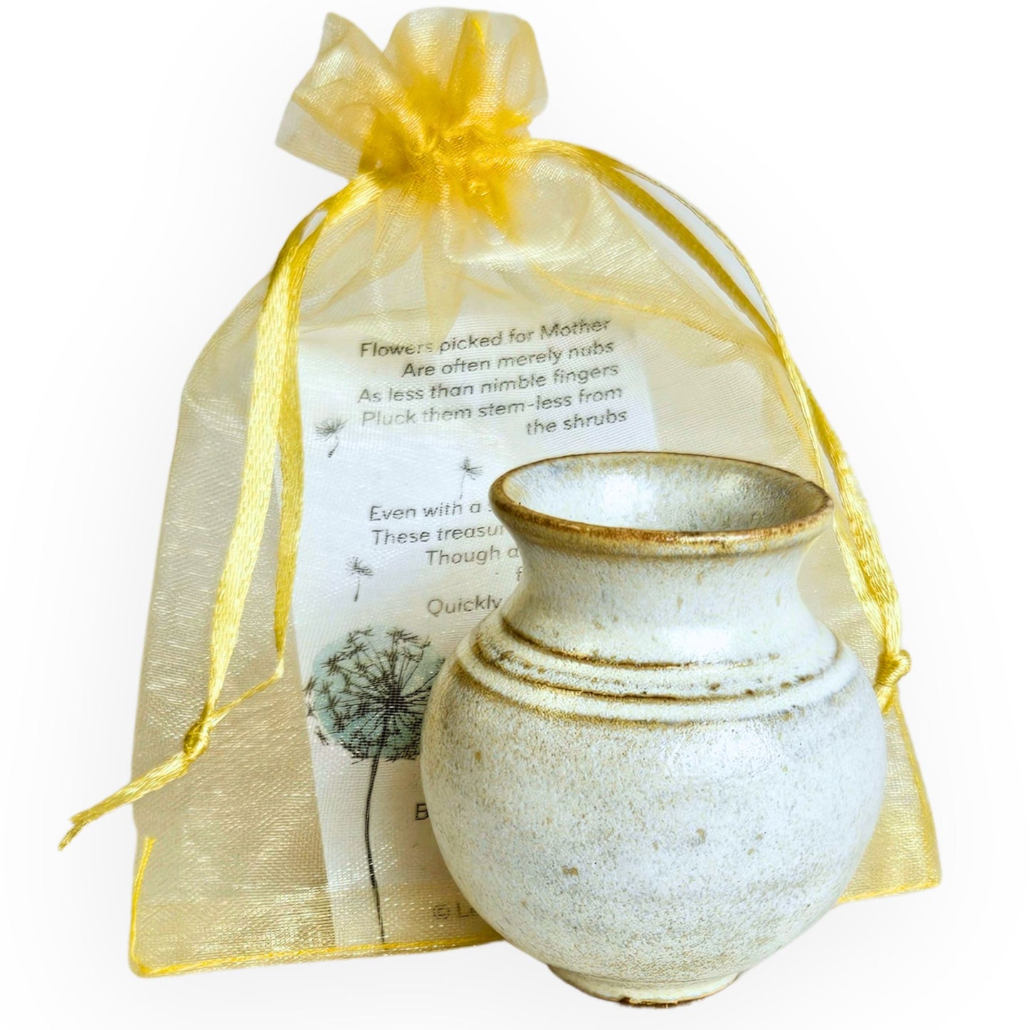 Cute Little Ceramic Vase for New Moms - Mommy Pot with Poem Card