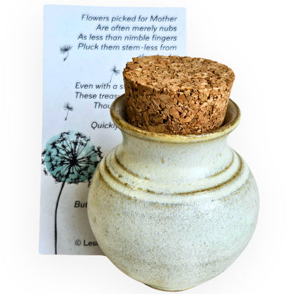 Cute Little Ceramic Vase for New Moms - Mommy Pot with Poem Card