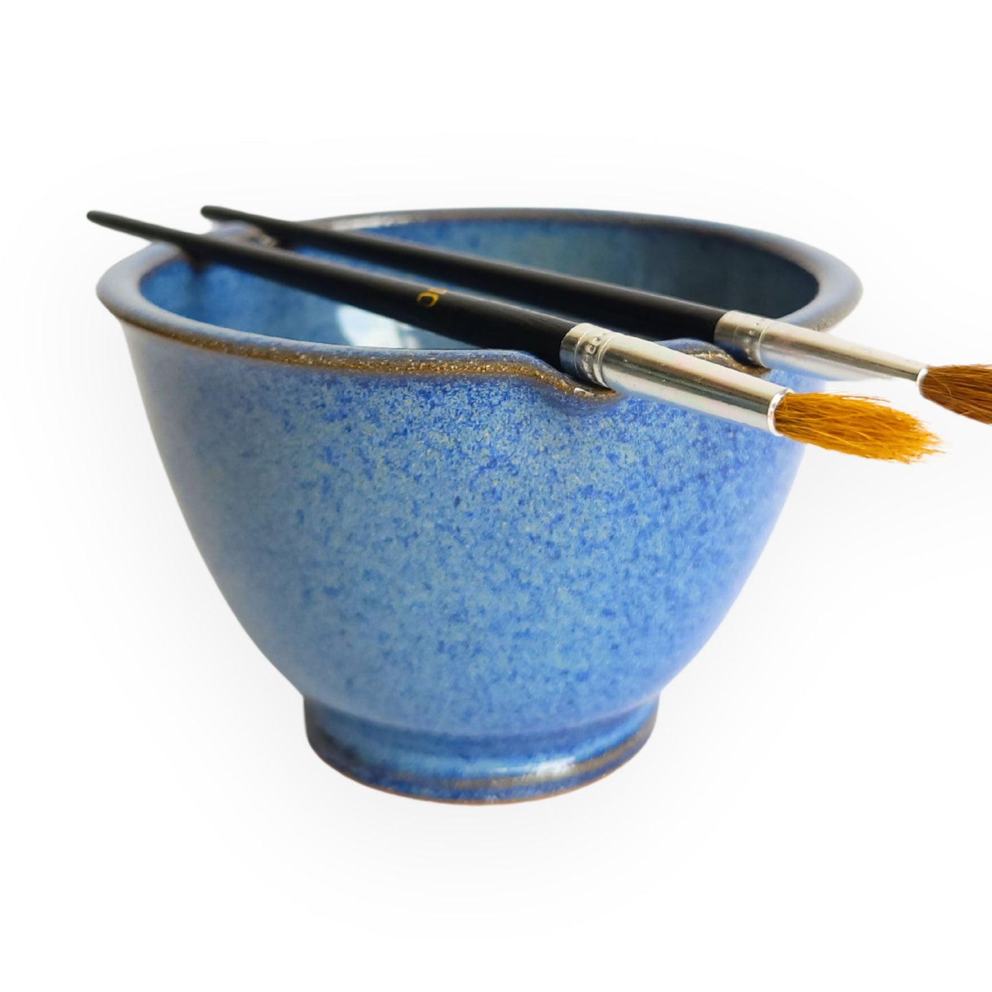 Painting Watercolor 2pc Set Bowl and Brush Caddy rest stand for painters Art Room rinse Cobalt Blue