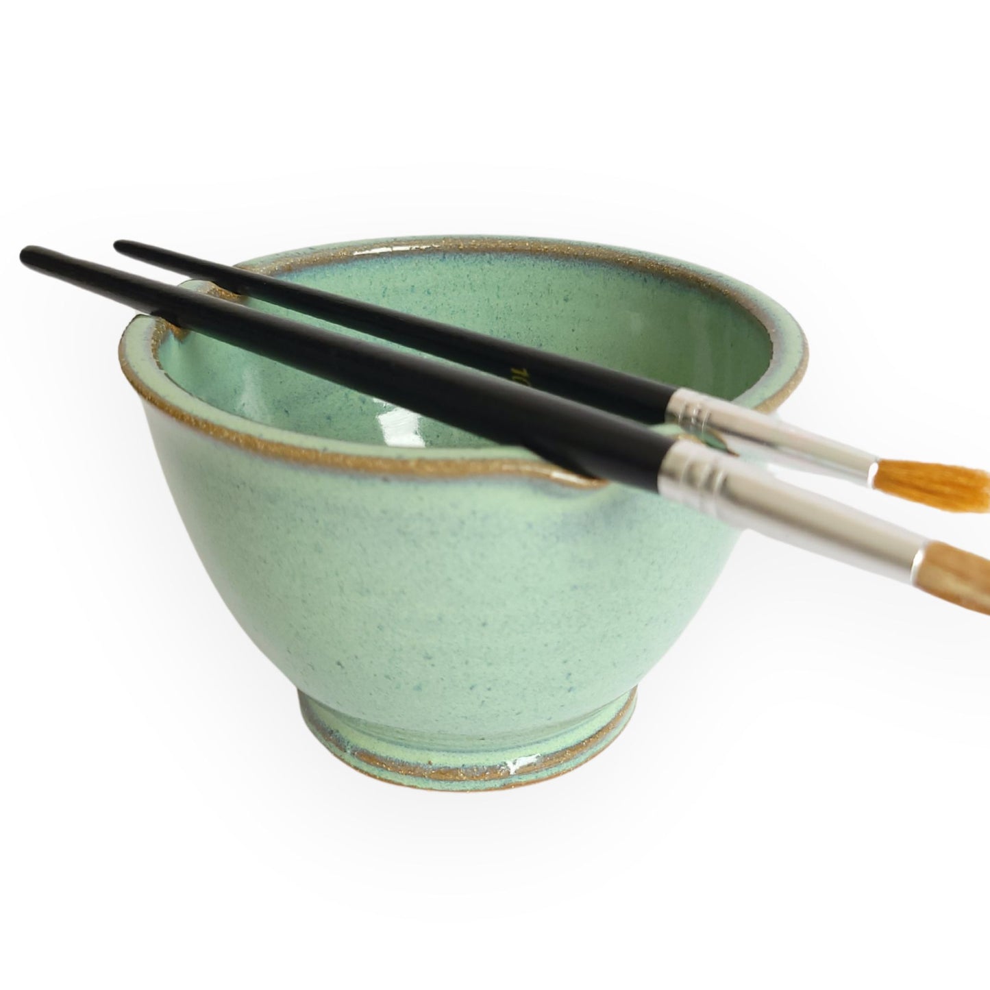 Paint Watercolor Bowl Brush Rest Stand Painting Artist Studio Rinse Water Color Brushes Cup Green