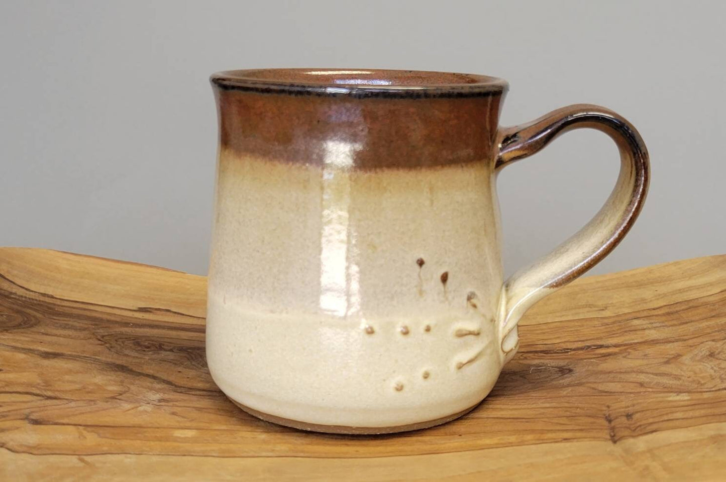 Brown Ceramic Coffee Mug 8.5 oz - Handmade Rustic Stoneware