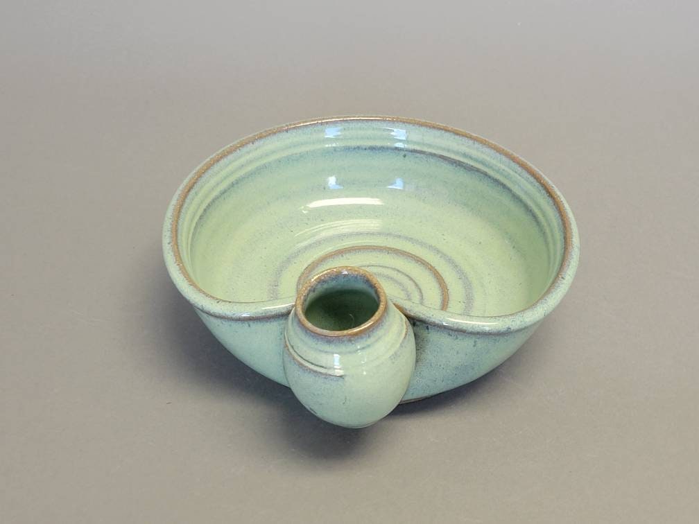 Hors d'oeuvre Serving Bowl with Toothpick Holder Green